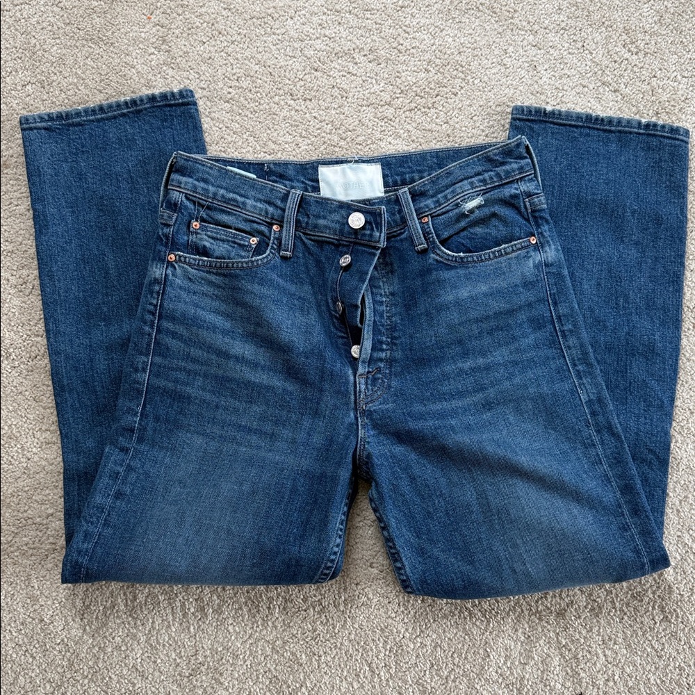 Mother The Tomcat Jeans 29 Playing With Scissors Button Fly Distressed High Rise